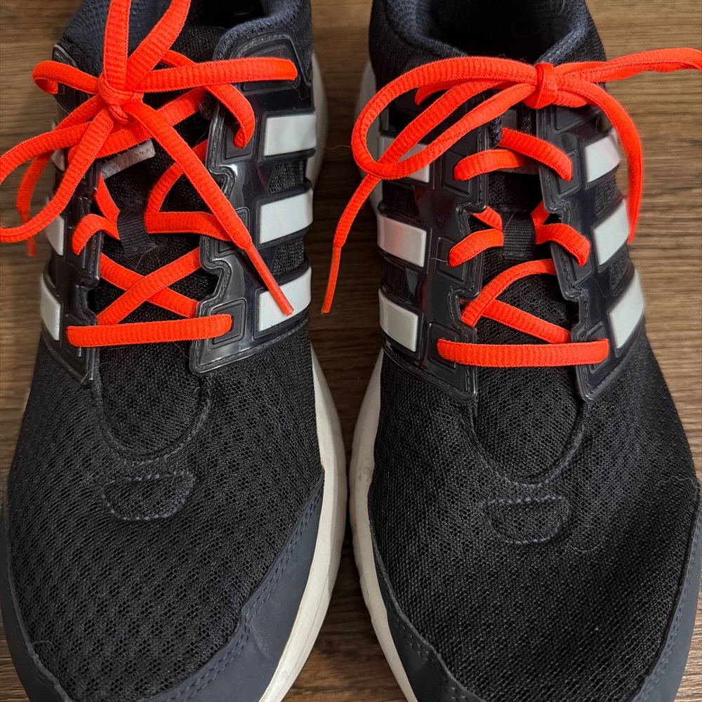 Adidas Galaxy Elite Running Shoes Black Gray Orange Men’s Size 12